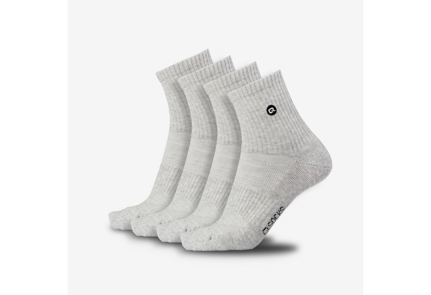 QSOCKS Kurzsocken Quarter Halbhohe Laufsocken 4 Paar gepolstert für Herren & Damen Gepolstert von QSOCKS