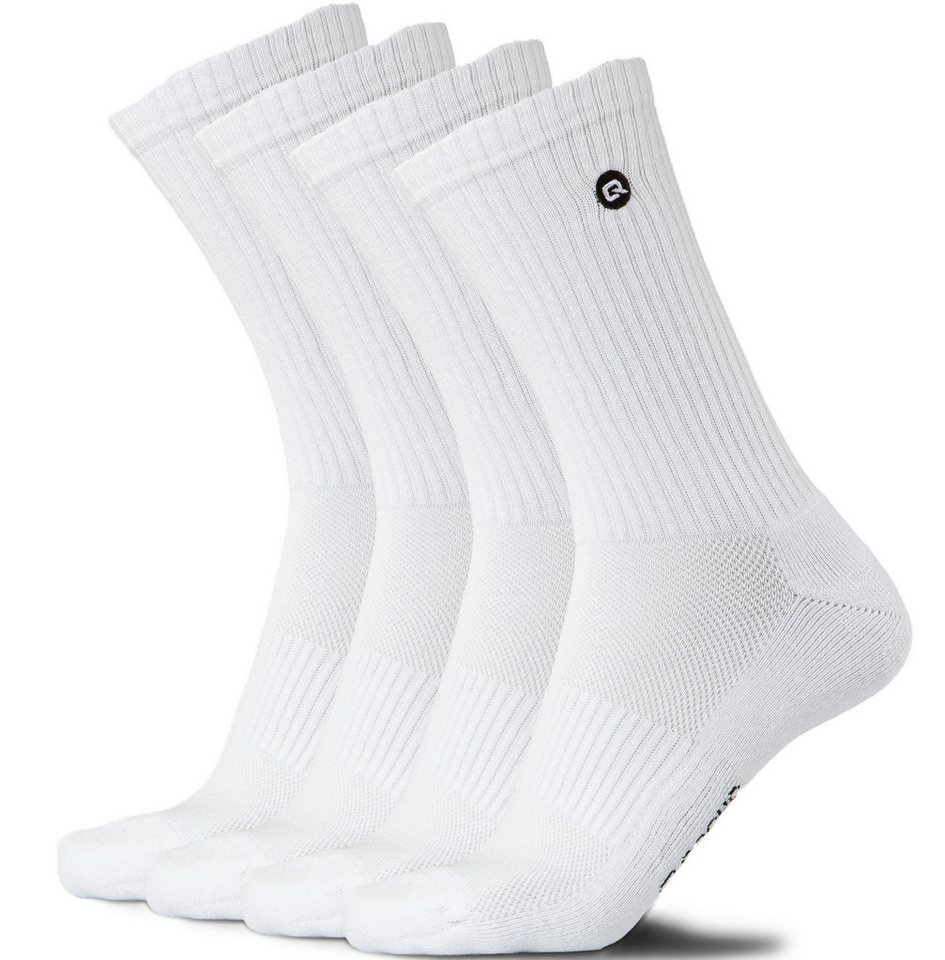 QSOCKS Sportsocken Premium Tennissocken gepolstert für Damen und Herren (Packung, 4 Paar) aus doppelt verstärktem Bio-Baumwollgarn QSOCKS Sportsocken Premium Tennissocken gepolstert für Damen und Herren (Packung, 4 Paar) aus doppelt verstärktem Bio-Baumwollgarn von QSOCKS
