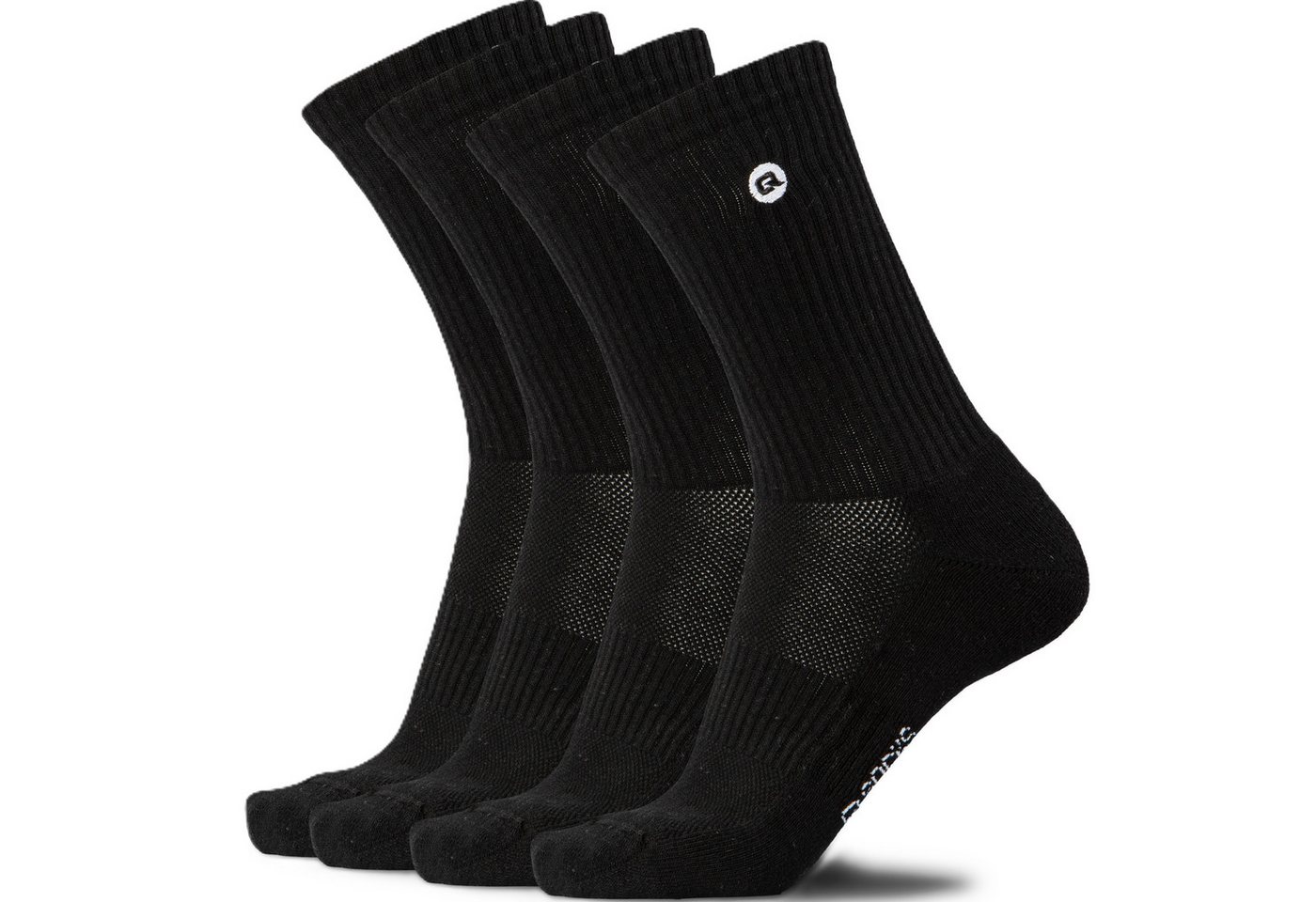 QSOCKS Sportsocken Premium Tennissocken gepolstert für Damen und Herren (Packung, 4 Paar) aus doppelt verstärktem Bio-Baumwollgarn QSOCKS Sportsocken Premium Tennissocken gepolstert für Damen und Herren (Packung, 4 Paar) aus doppelt verstärktem Bio-Baumwollgarn von QSOCKS