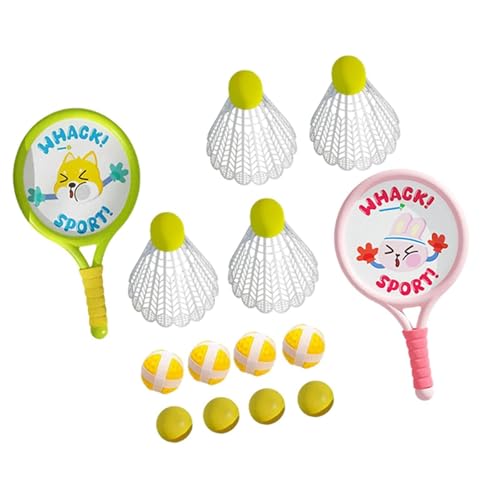 QSTDGVPW 2 Teiliges Badmintonschläger Set für Kinder, Badminton Federbälle mit Ball Federbällen, Outdoor Schläger, Enthält 12 Bälle von QSTDGVPW