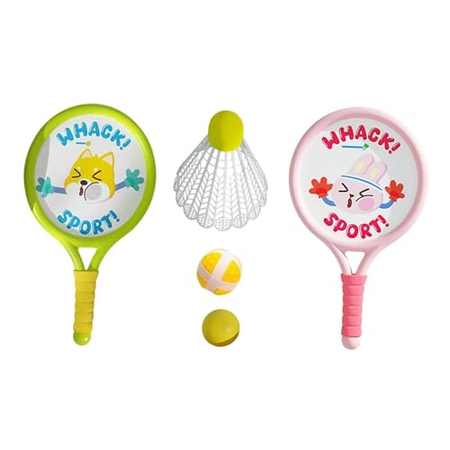 QSTDGVPW 2 Teiliges Badmintonschläger Set für Kinder, Badminton Federbälle mit Ball Federbällen, Outdoor Schläger, Enthält 3 Bälle von QSTDGVPW