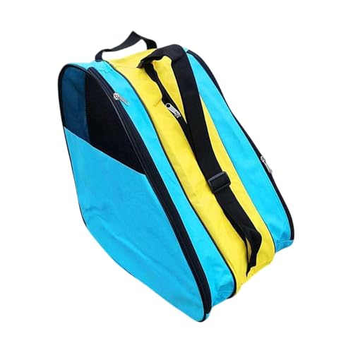 QSTDGVPW Rollschuhtasche, Eislauftasche, Skate Tragetasche, Eislaufschuhe, Tasche für Eishockey Schlittschuhe, Blau Gelb von QSTDGVPW