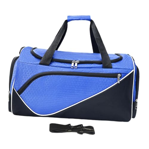 QSTDGVPW Sport Turnbeutel, Reisetasche, Leichte Gepäcktasche mit Schuhfach, Umhängetasche für Reisen, Camping, Sport, Blau von QSTDGVPW