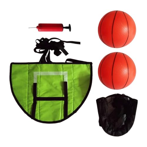 QSTDGVPW Trampolin Basketballkorb Set – Ultimativer Outdoor Spaß für Alle, mit 2 Stück Bällen von QSTDGVPW