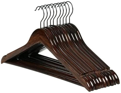 QTANZIQI 10-teilige rutschfeste Kleiderbügel aus Massivholz – platzsparende Hemden- und Pullover-Kleiderbügel für den Wäscheständer zu Hause – 44,5 cm x 23 cm von QTANZIQI