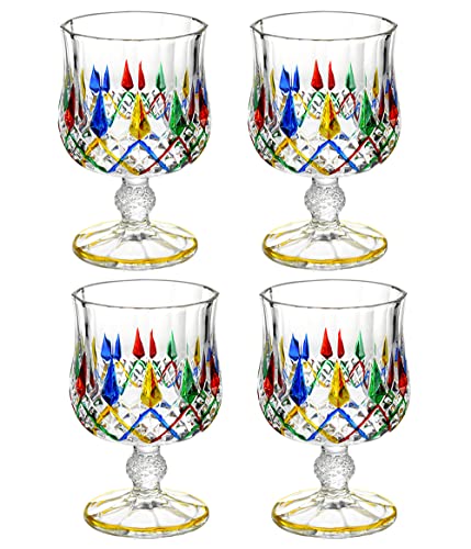 QTANZIQI Altmodische Whiskygläser, buntes 4er-Set, Barzubehör für Scotch Bourbon Likör und Cocktailgetränke, Boyfriend (Typ 1) von QTANZIQI