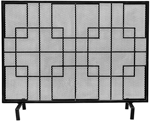 QTANZIQI Kaminschutzgitter, Feuerschutz, Kaminschutz, dekorativer Kaminschutz, flach, sicher mit Stahlgeflecht, extra große Feuerschutz-Funkenschutzgitter für offene Feuer/Gasfeuer/Holzbrenner von QTANZIQI