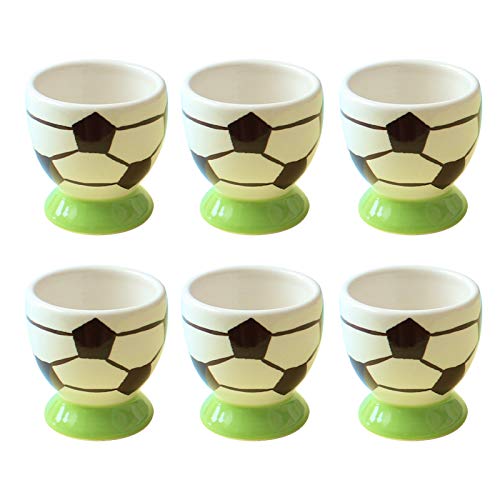 QTANZIQI Lustiges Porzellan-Eierbecher-Set für Kinder – grünes Auto-Design – 6er-Set (Fußball-Farboption) Silk Pillowcase von QTANZIQI