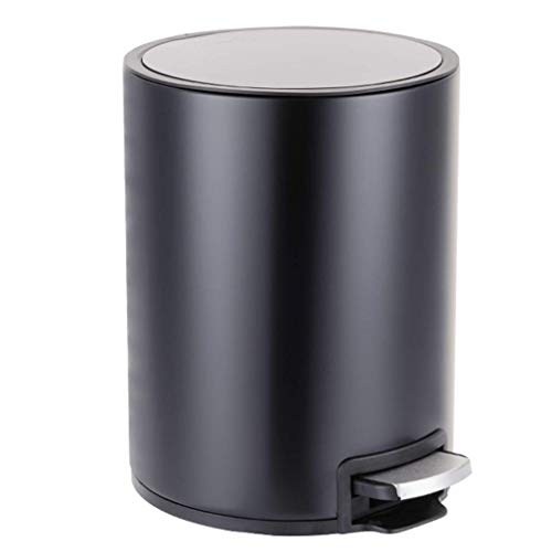 QTANZIQI Modern 6L runder Edelstahl-Stufen-Mülleimer mit leisem Öffnen und Schließen - Schwarz für Küche und Bad QTANZIQI Modern 6L runder Edelstahl-Stufen-Mülleimer mit leisem Öffnen und Schließen - Schwarz für Küche und Bad von QTANZIQI