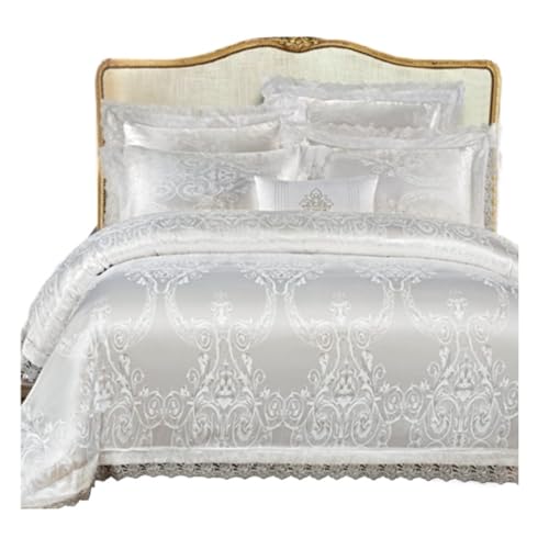 QTANZIQI Moderne Quiltabdeckungen Baumwoll -Doppel -Bettbezüge Set Bettwäsche Set 4 -Stück -Bett -Set Double Duvet Covers Cotton Double Twin Beding Bett Bettwäsche (Weiß, 200 * 230 cm) von QTANZIQI