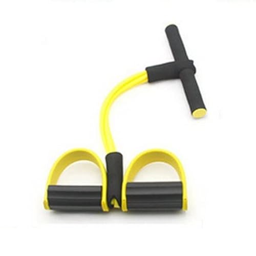 QTANZIQI Multifunktions-Spannseil, Yoga-Pedalzug, Workout-Elastikband für Bodybuilding-Übungen, 4 Gummischläuche, Fitnessgeräte, Gelb von QTANZIQI