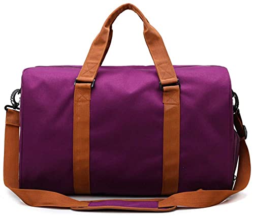 QTANZIQI Reise-Seesack, weich, großes Fassungsvermögen, Kurzstrecken-Reisetasche, One-Shoulder-Yoga-Fitness-Trainingstasche, Handgepäcktasche, lila von QTANZIQI