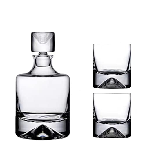 QTANZIQI Whiskey-Dekanter-Set mit 2 Gläsern, 43 Oz Kristall-Whisky-Dekanter, 12 Oz mundgeblasene Whiskey-Gläser, Jubiläums-Geburtstagsgeschenke, individuelle Geschenke für Männer, Bourbon, Scotch, Co von QTANZIQI