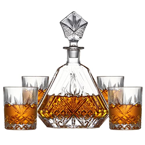 QTANZIQI Whisky-Dekanter-Set mit 4 Gläsern, 22-Unzen-Whisky-Dekanter, 11-Unzen-Whiskygläser, Jubiläums-Geburtstagsgeschenke, individuell gravierte Geschenke für Männer, Bourbon, Scotch, Cognac Silk QTANZIQI Whisky-Dekanter-Set mit 4 Gläsern, 22-Unzen-Whisky-Dekanter, 11-Unzen-Whiskygläser, Jubiläums-Geburtstagsgeschenke, individuell gravierte Geschenke für Männer, Bourbon, Scotch, Cognac Silk von QTANZIQI