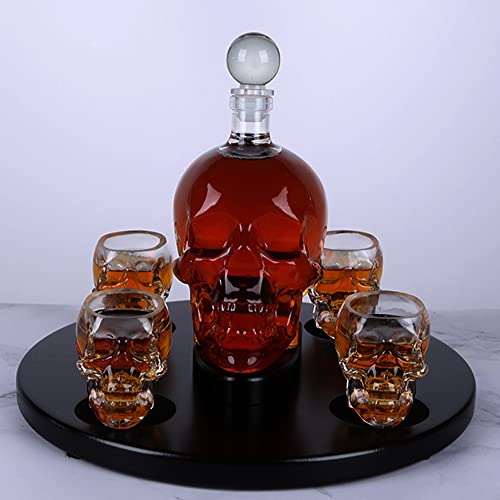 QTANZIQI Whisky-Dekanter-Set mit 4 Gläsern, Kristall-Whisky-Dekanter, mundgeblasene Whisky-Gläser, Jubiläums-Geburtstagsgeschenke, individuell gravierte Geschenke für Männer, Bourbon, Scotch, Cognac von QTANZIQI