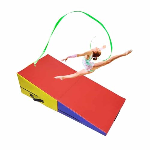 QTANZIQI Zusammenklappbare Gymnastik-Keilmatte, Kinder-Klettermatte, Neigungs-Käse-Keil, Geschicklichkeitsform, Taumelmatten für Gymnastik, Übungsmatte, Yoga-Matte, Kinder spielen Heimübung (Farbe: von QTANZIQI