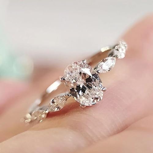 Moissanit-Ringe, Princess-Quadrat-Diamantring, modisch, 3 Karat, 925er Sterlingsilber, Verlobungsringe, ovale CZ-Hochzeitsversprechen-Ringe für Sie, klassische simulierte Diamantbänder für Frauen, Moissanit-Ringe, Princess-Quadrat-Diamantring, modisch, 3 Karat, 925er Sterlingsilber, Verlobungsringe, ovale CZ-Hochzeitsversprechen-Ringe für Sie, klassische simulierte Diamantbänder für Frauen, von QTYQWC