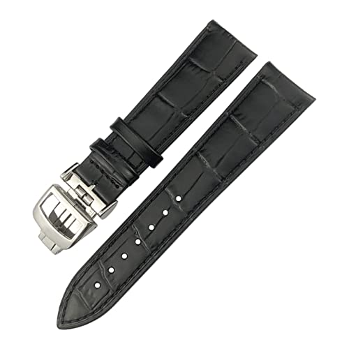 QTYQWC 20mm 21mm Rindsleder Uhrenarmband für Jaeger LeCoultre Master Uhrenarmband Weiches Schwarz Braun Blau Lederarmbänder Faltschließe von QTYQWC