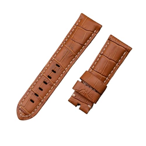 QTYQWC 22 mm, 24 mm, 26 mm, italienisches Uhrenarmband aus Bambuskalbsleder, kompatibel mit Panerai-Armband mit Dornschließe, kompatibel mit Zubehör PAM441/111/386 von QTYQWC