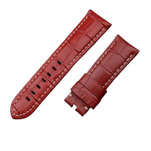 QTYQWC 22 mm, 24 mm, 26 mm, italienisches Uhrenarmband aus Bambuskalbsleder, kompatibel mit Panerai-Armband mit Dornschließe, kompatibel mit Zubehör PAM441/111/386 von QTYQWC