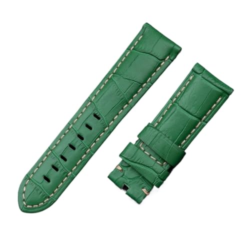 QTYQWC 22 mm, 24 mm, 26 mm, italienisches Uhrenarmband aus Bambuskalbsleder, kompatibel mit Panerai-Armband mit Dornschließe, kompatibel mit Zubehör PAM441/111/386 von QTYQWC