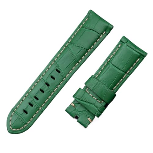 QTYQWC 22mm 24mm 26mm Italienisches Kalbsbambuslederarmband Kompatibel mit Panerai Uhrenarmband mit Schnalle PAM441/111/386 Zubehör von QTYQWC