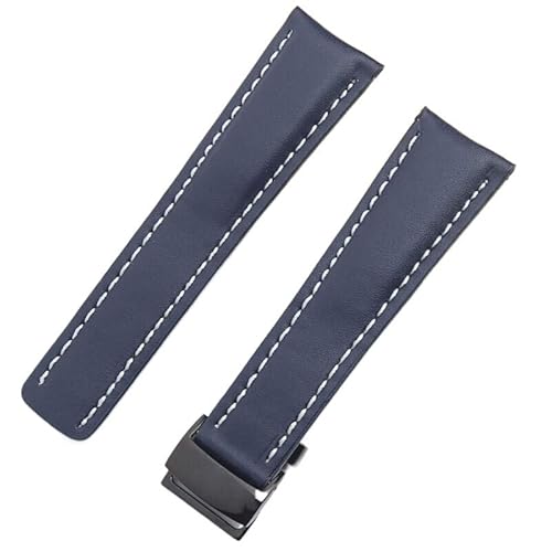 QTYQWC 22mm 24mm Echtes Leder Schwarz Braun Armband Für Breitling Männer Uhr Strap Faltschließe von QTYQWC