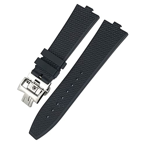 QTYQWC 24 mm * 7 mm Fluorkautschuk-Uhrenarmbänder passend für Vacheron Constantin 5500V 4500V 7900 Schwarz-Blau-Uhr Herren wasserdichtes Schnellverschlussarmband von QTYQWC