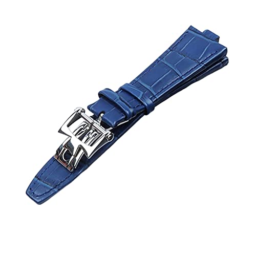 QTYQWC 25x9 mm Uhrenarmband aus echtem Leder mit konvexer Schnittstelle für Vacheron Constantin Overseas-Uhrenarmbänder mit Bambusmaserung von QTYQWC