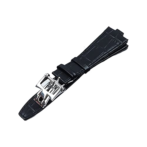 QTYQWC 25x9 mm Uhrenarmband aus echtem Leder mit konvexer Schnittstelle für Vacheron Constantin Overseas-Uhrenarmbänder mit Bambusmaserung von QTYQWC