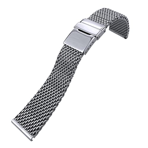 QTYQWC 316L gewebtes Edelstahl-Armband 22 mm 24 mm für Breitling Silber Uhrenarmband Faltschließe Armband von QTYQWC