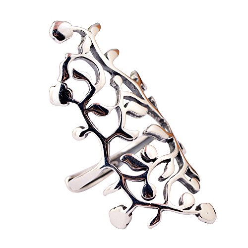 QTYQWC Blatt-Wickelring aus massivem 925er-Sterlingsilber, Baumblätter-Ring, Lebensbaum-Ring für Frauen, offen, verstellbar QTYQWC Blatt-Wickelring aus massivem 925er-Sterlingsilber, Baumblätter-Ring, Lebensbaum-Ring für Frauen, offen, verstellbar von QTYQWC