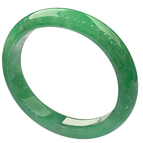 QTYQWC Burmesischer Jade-Armreif für Damen, Retro-Armreif im chinesischen Stil, natürliche grüne Jadeit-Armreifen mit Zertifikat (Größe: 54 mm) von QTYQWC