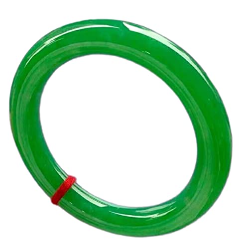 QTYQWC Burmesischer Jade-Armreif für Frauen, echter grüner runder Jadeit-Armreif, Geschenk für Mutter (Farbe: 56 mm) von QTYQWC