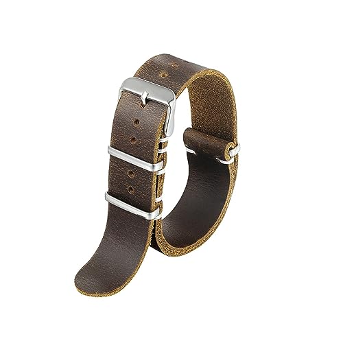 QTYQWC Echtes Lederarmband 18mm 20mm 22mm 24mm Braun Kaffee Schwarz Ersatzarmband für Männer von QTYQWC