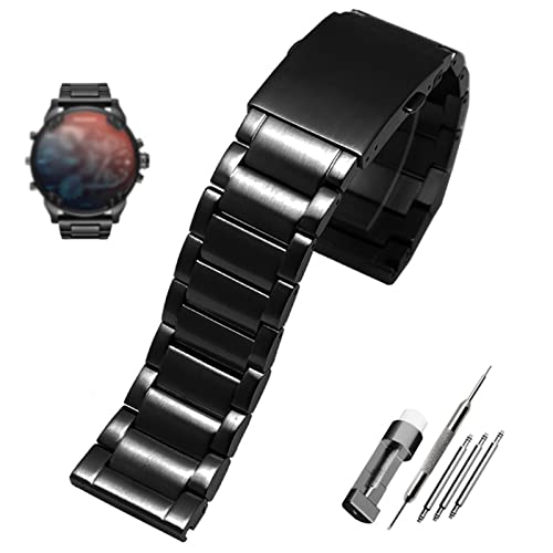 QTYQWC Edelstahl-Armband 22 mm 24 mm 26 mm 28 mm Herren-Armband aus massivem Metall für Diesel-Uhren DZ7333 DZ4344 von QTYQWC