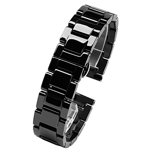 QTYQWC Für Frauen Mann Keramik Armband Edelstahl Kombination Armband 12 14 15 16 18 20 22mm Armband Mode Uhr Armbanduhr Band von QTYQWC