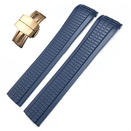 QTYQWC Für Patek 5164A 5167A AQUANAUT Philippe Serie Schmetterlingsschließe Silikon-Uhrenarmband 21 mm Bunte Fluorkautschuk-Uhrenarmbänder für Mann und Frau von QTYQWC