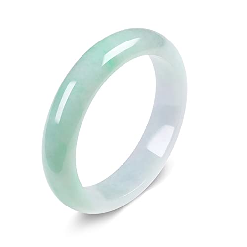 QTYQWC Jade-Armband für Damen, 100% natürliche grüne Jade, echte runde Jade-Armreifen der Güteklasse A mit Schmuckschatulle und Zertifikat, Muttertag (Größe: 56–57 mm) von QTYQWC