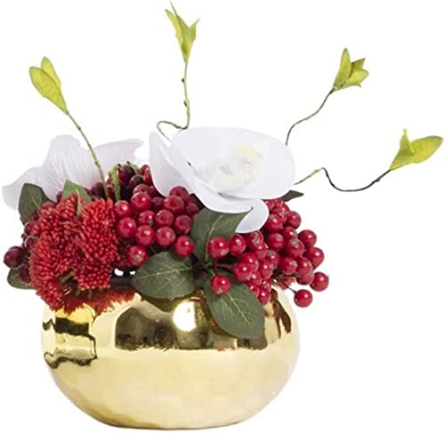 QTYQWC Künstliche Blume, künstlicher Bonsai mit Vase, Glücksfrucht, Blumensimulation, Kunstdekor, Bonsai, luxuriöser Wohnzimmertisch im chinesischen Stil, Kunstblumen, Desktop-Dekor-Ornamente, kurzer von QTYQWC