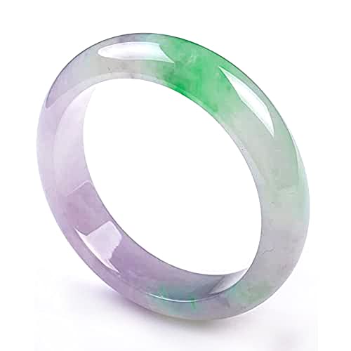 QTYQWC Natürliche burmesische Jade-Armreifen für Frauen, echtes Veilchengrünes Jadeit-Armband für Frauen, Geschenk für Mutter, Schmuckschatulle mit Zertifikat (Größe: 52 mm) von QTYQWC