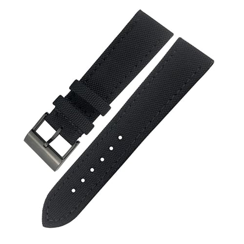 QTYQWC Nylongewebe-Armband 22mm für Breitling Avenger Schwarz Grau Canvas Leder Uhrenarmband Dornschließe Armband Herren von QTYQWC