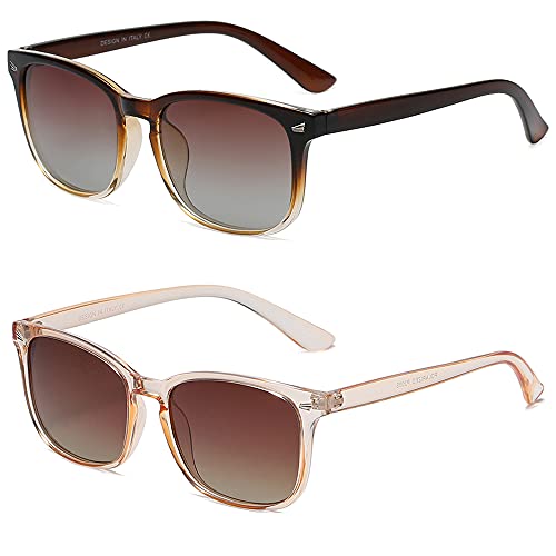 QTYQWC Polarisierte Sonnenbrille für Damen, klassischer Retro-Stil, 100% UV-Schutz von QTYQWC