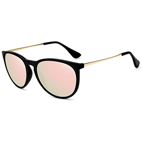 QTYQWC Retro Sonnenbrille Damen 2024 Trendige runde Klassische Brille von QTYQWC