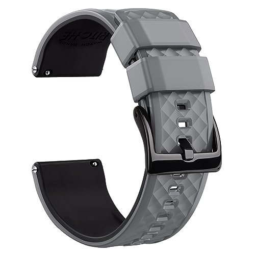 QTYQWC Silikon-Uhrenarmbänder 18 mm 20 mm 22 mm 24 mm Schnellverschluss-Gummi-Uhrenarmbänder für Männer von QTYQWC