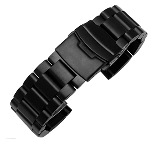 QTYQWC Solide Verdickung 5,5 mm große Edelstahl-Uhrenarmbänder Silber schwarz 22 mm 24 mm 26 mm Mattes Metallarmband Armband Armbanduhr von QTYQWC