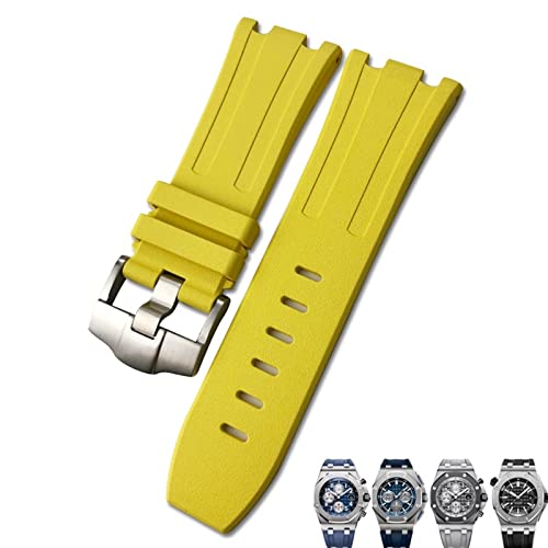 QTYQWC Weiches Armband aus FKM-Fluorkautschuk, 28 mm, für AP-Armband, Audemars Piguet, ROYAL Oak Offshore, wasserdichtes Sportuhrenarmband von QTYQWC