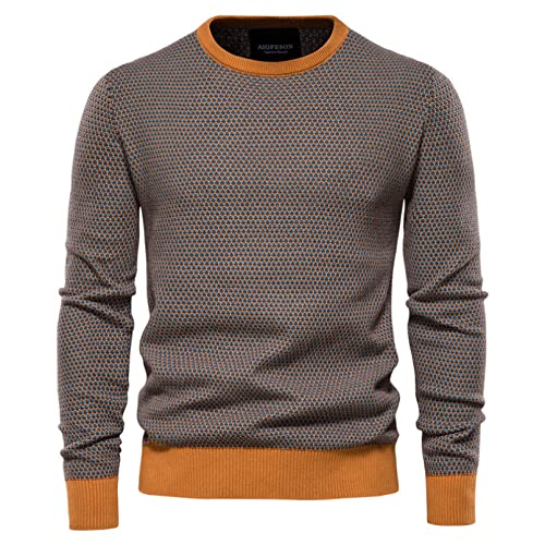 QTZTZ Baumwollnähte Pullover Pullover Herren Warmer O-Ausschnitt Herren Strickpullover Winter Herren Pullover,Khaki-L QTZTZ Baumwollnähte Pullover Pullover Herren Warmer O-Ausschnitt Herren Strickpullover Winter Herren Pullover,Khaki-L von QTZTZ