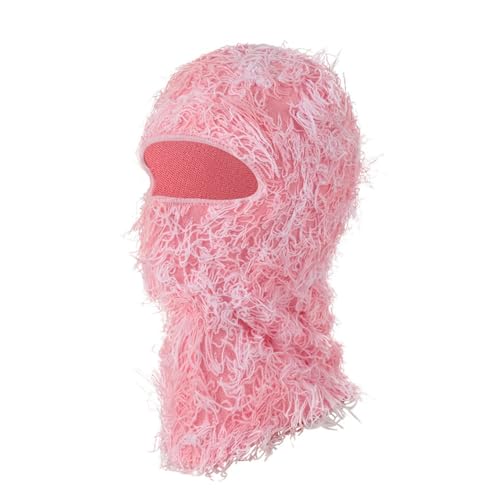 QUAEDE Distressed Skimaske Vollgesichtsstrick Fuzzy Yeat Shiesty Distress Mask für MäNner Frauen Rosa von QUAEDE