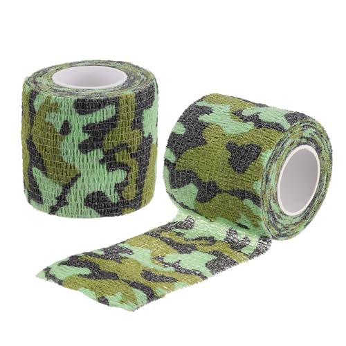 QUARKZMAN 4.5 x 5CM Tarnband Wickel 2 Rollen von Selbstklebend Tarnband für Jagd Klettern Draußen Kamera Taschenlampe Sumpf von QUARKZMAN